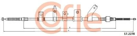 Трос ручного тормоза зад. Misubishi L200 2,5D 4x4 05- Л. (2023/1795) COFLE 17.2278