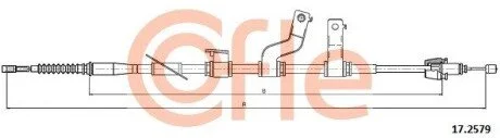 Трос ручного тормоза зад. Hyundai i30 1.4-1.6 12- Л. (диск) (1750/1533) COFLE 17.2579