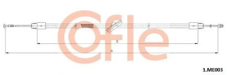 Трос ручного гальма COFLE 1ME003