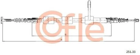 Трос ручного гальма COFLE 25133