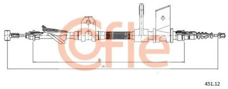Фото 1 - трос ручного гальма COFLE 45112 Трос ручного гальма COFLE 45112 (фото 1)