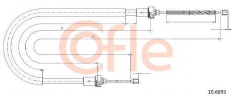 Трос ручника Dacia Sandero 08- (1660/1480 мм) COFLE 92106893
