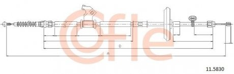 Трос ручного гальма (R) Opel Astra J/Chevrolet Cruze 09- (1814mm) COFLE 92115830