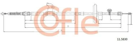 Трос ручного гальма (R) Opel Astra J/Chevrolet Cruze 09- (1814mm) COFLE 92115830