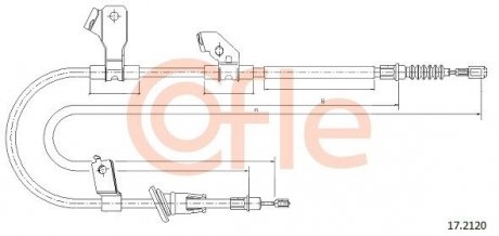 Трос ручника (L) Mitsubishi Colt/Smart Forfour 04-09 COFLE 92172120