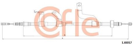 Трос ручника (L) Hyundai Accent IV/Kia Rio III 10- (1673mm) COFLE 921KI017