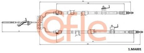 Linka ham.r. MAZDA 3 kpl 342+1905/1773+1835/1705 COFLE 921MA001