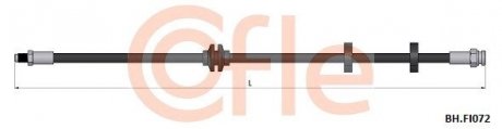 Тормозной шланг перед Doblo 01- (500mm) COFLE BH.FI072 (фото 1)
