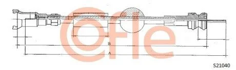 Трос спідометра Peugeot 405 87- (900мм) COFLE S21040 (фото 1)