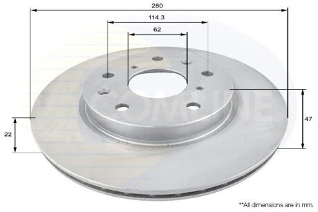 Фото - Диск гальмівний вентильований з покриттям COMLINE ADC1830V - Диск гальмівний вентильований з покриттям COMLINE ADC1830V