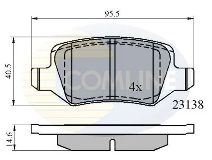 Гальмівні колодки, дискове гальмо (набір) COMLINE CBP01149