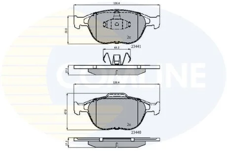 Гальмівні колодки, дискове гальмо (набір) COMLINE CBP01150