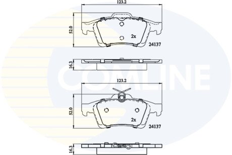 Гальмівні колодки, дискове гальмо (набір) COMLINE CBP01629