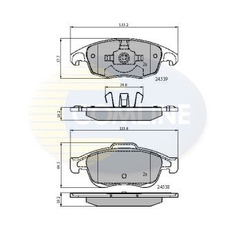 Гальмівні колодки, дискове гальмо (набір) COMLINE CBP01719 (фото 1)