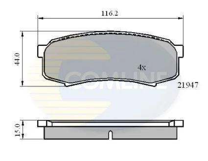 Гальмівні колодки, дискове гальмо (набір) COMLINE CBP0404