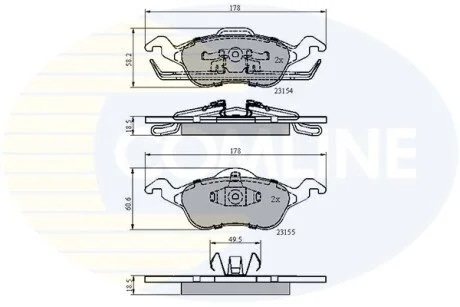 Гальмівні колодки, дискове гальмо (набір) COMLINE CBP0490