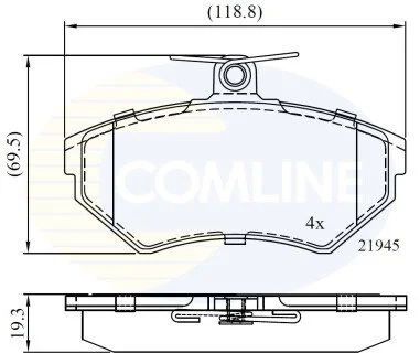 Гальмівні колодки, дискове гальмо (набір) COMLINE CBP0736