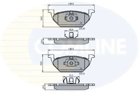 Гальмівні колодки, дискове гальмо (набір) COMLINE CBP0889