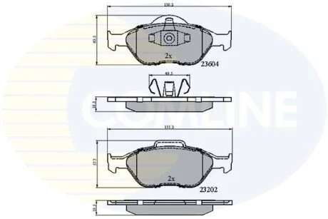 Гальмівні колодки, дискове гальмо (набір) COMLINE CBP0891