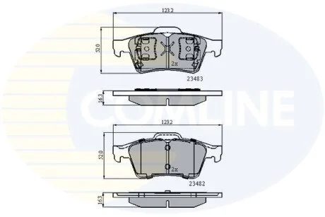 Гальмівні колодки, дискове гальмо (набір) COMLINE CBP0946