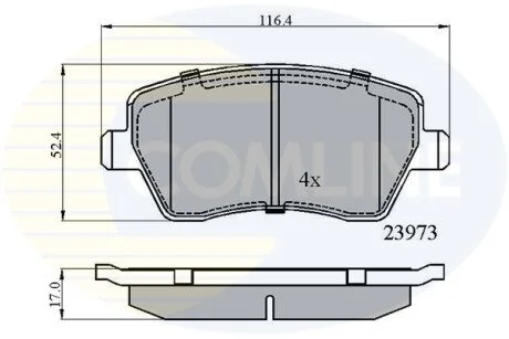 Гальмівні колодки, дискове гальмо (набір) COMLINE CBP0984
