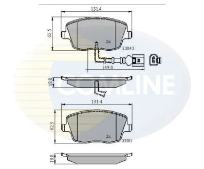 - Гальмівні колодки до дисків COMLINE CBP11147