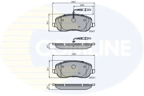 Гальмівні колодки, дискове гальмо (набір) COMLINE CBP11158