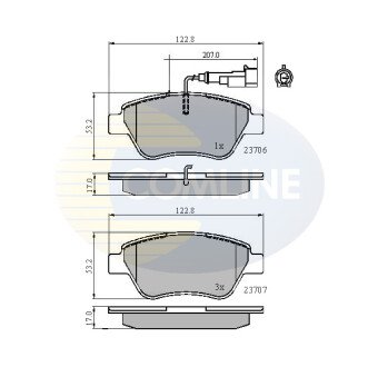 - Гальмівні колодки до дисків COMLINE CBP11702