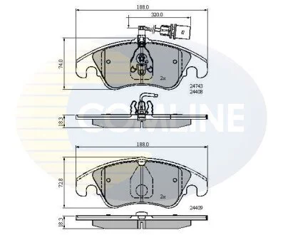 - Гальмівні колодки до дисків COMLINE CBP21789