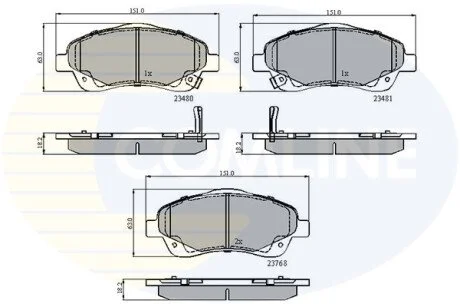 Гальмівні колодки, дискове гальмо (набір) COMLINE CBP31140