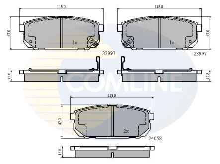 Гальмівні колодки, дискове гальмо (набір) COMLINE CBP31288 (фото 1)