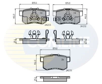 Гальмівні колодки, дискове гальмо (набір) COMLINE CBP31736