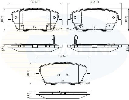 - Гальмівні колодки до дисків COMLINE CBP36009