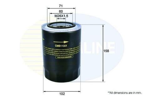 - Фільтр оливи (аналогWL7199/OC297) COMLINE CMB11351