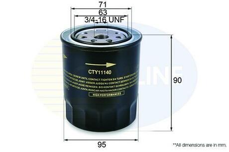 - Фільтр оливи (аналогWL7113/OC133) COMLINE CTY11140 (фото 1)