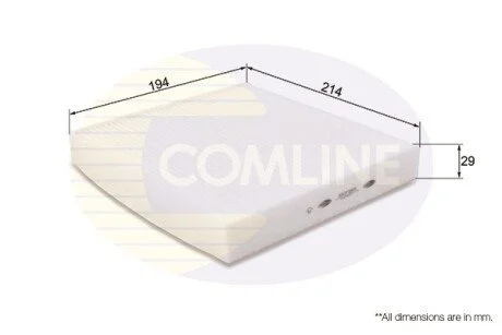 - Фільтр салону (аналогWP9290/LA395) COMLINE EKF185