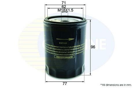 - Фільтр оливи (аналогWL7087/OC81) COMLINE EOF035 (фото 1)