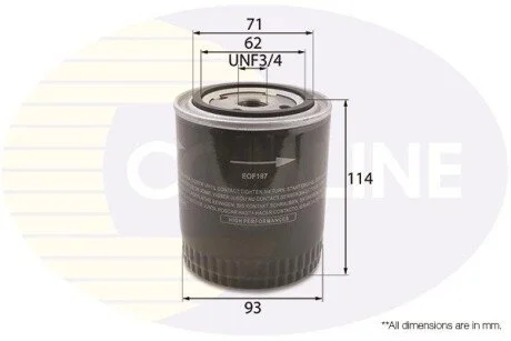 Фільтр оливи COMLINE EOF187