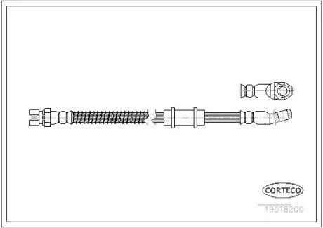 Шланг тормозной ВАЗ 2121 передний (L=471 мм) CORTECO 19018200
