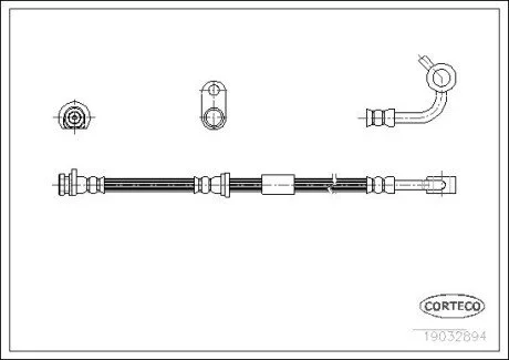 Гальмівний шланг HONDA Civic "1,4-1,6 "95-01 "FL CORTECO 19032894