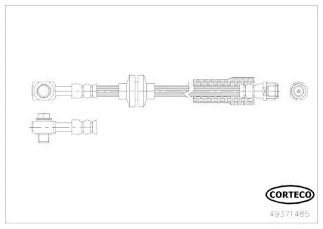 Шланг гальмівний GIĘTKI OPEL ASTRA J 09- PRZÓD Тормозной шланг CORTECO 49371485