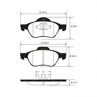 Колодки гальм Renault Clio 06-14 Laguna 01-07 Megane 02- перед. OLD CKRN-36 (вир-во) CTR GK1453