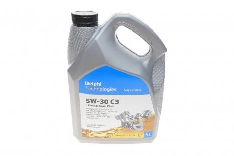 Моторное масло Prestige Super Plus C3 5W-30 синтетическое 5 л Delphi 28236312