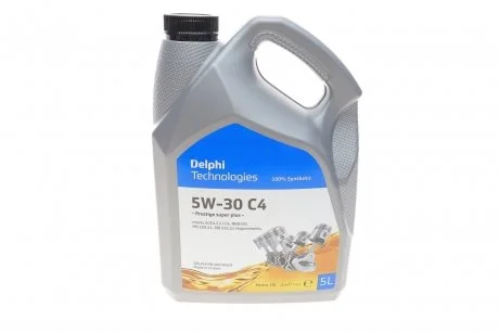 Моторное масло Prestige Super Plus C4 5W-30 синтетическое 5 л Delphi 28236325