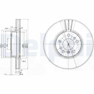 Тормозной диск Delphi BG3628
