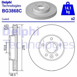 Гальмiвнi диски фарбованi Delphi BG3868-C