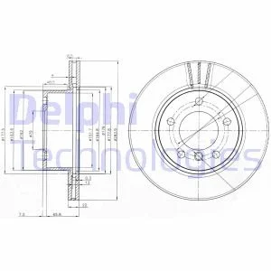 Гальмiвнi диски фарбованi Delphi BG3899C