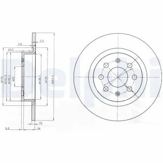 Тормозной диск Delphi BG3945