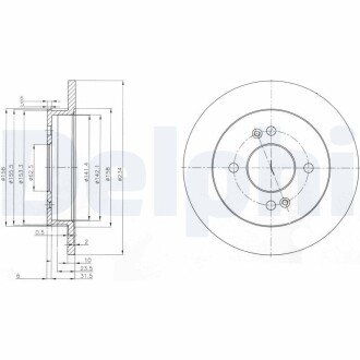 Гальмівні(тормозні) диски Delphi BG3981 (фото 1)