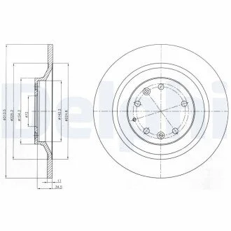 MAZDA Диск торм. задн.Mazda 6 2.3 Delphi BG4318